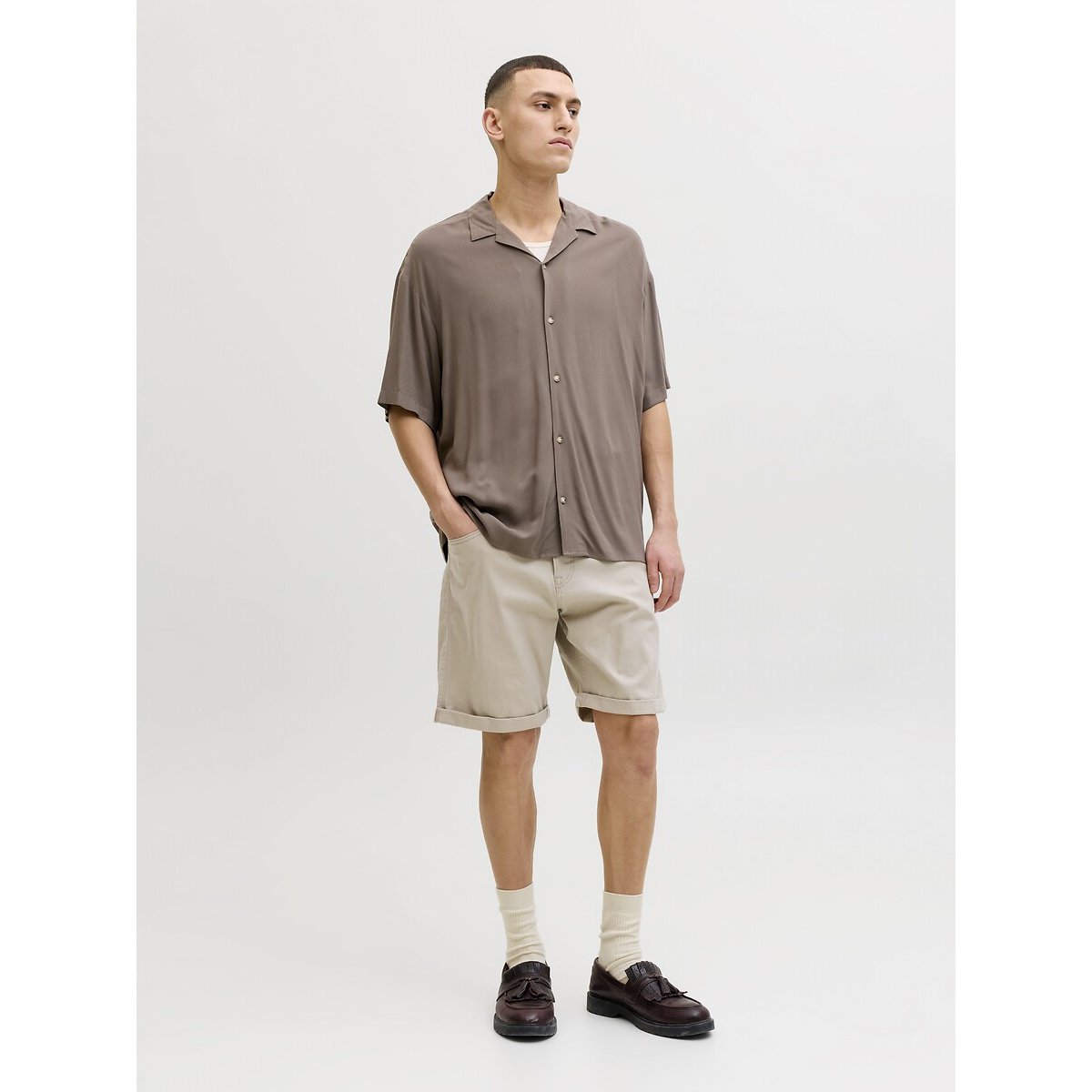 Shorts con risvolti beige, JACK & JONES