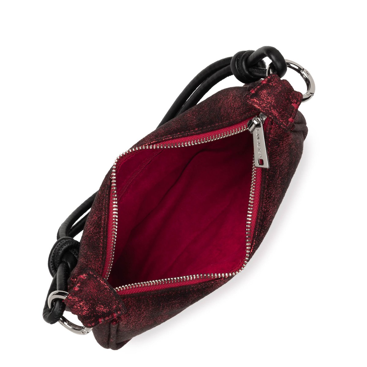 Sac demi lune SHINY EVENT rouge, LANCASTER