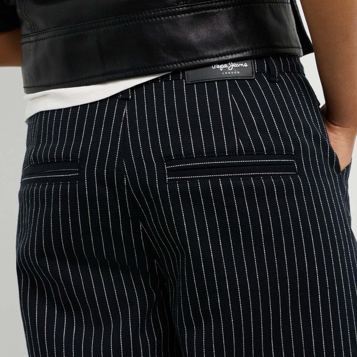 Pantalon Droit À Rayures Diplomatiques noir, PEPE JEANS