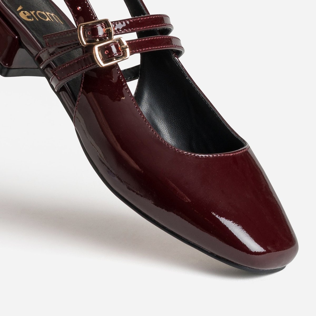 Ballerine en cuir BISMA bordeaux, ERAM