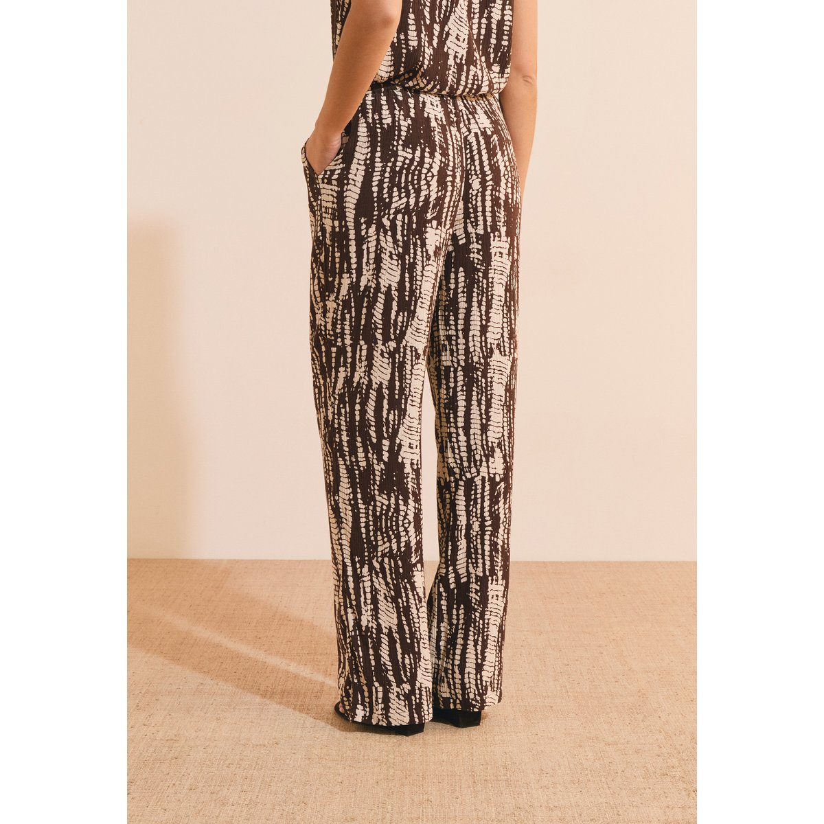 Pantalon à motifs ROMELIE IMP imp fd marron, ETAM