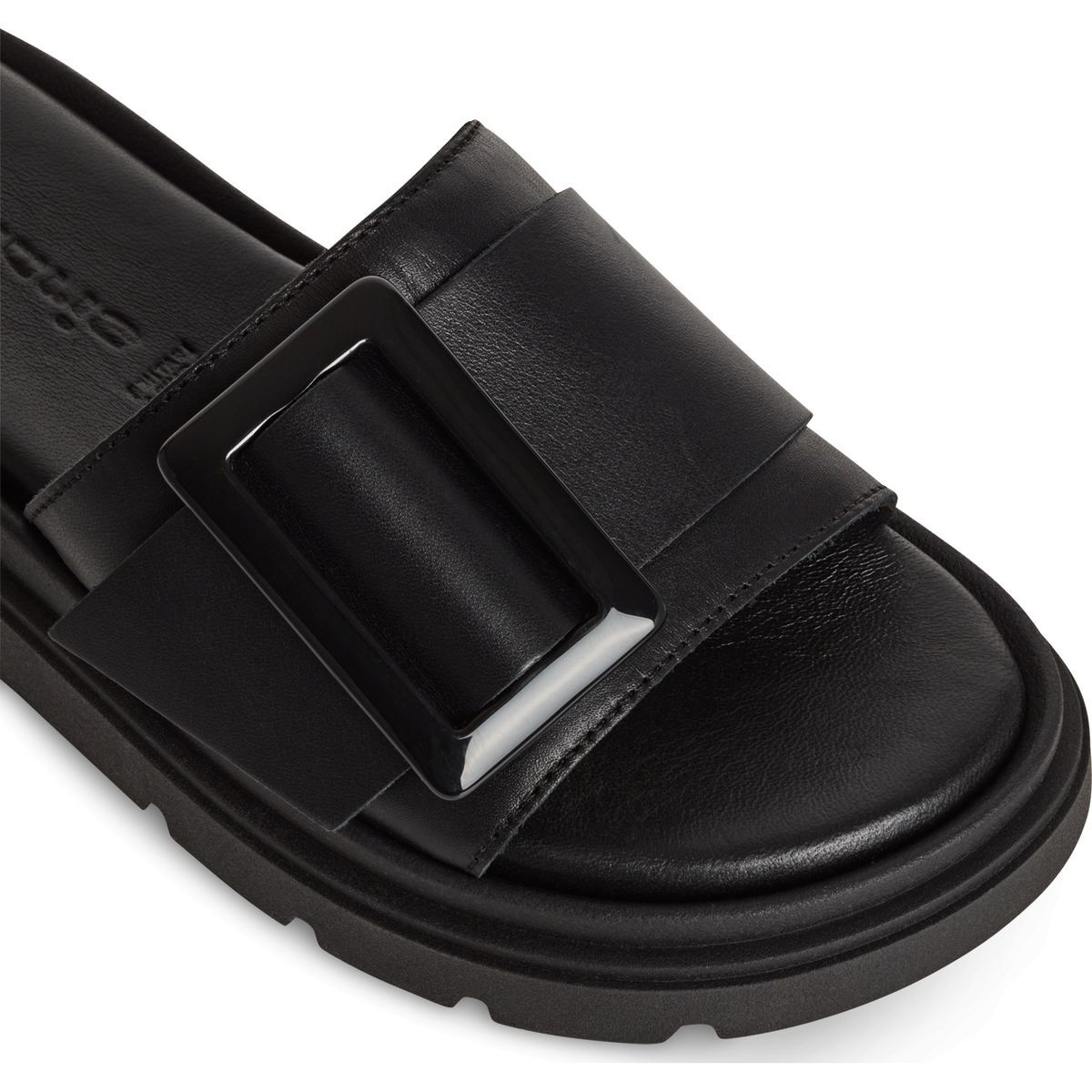 Mule en cuir noir, TAMARIS