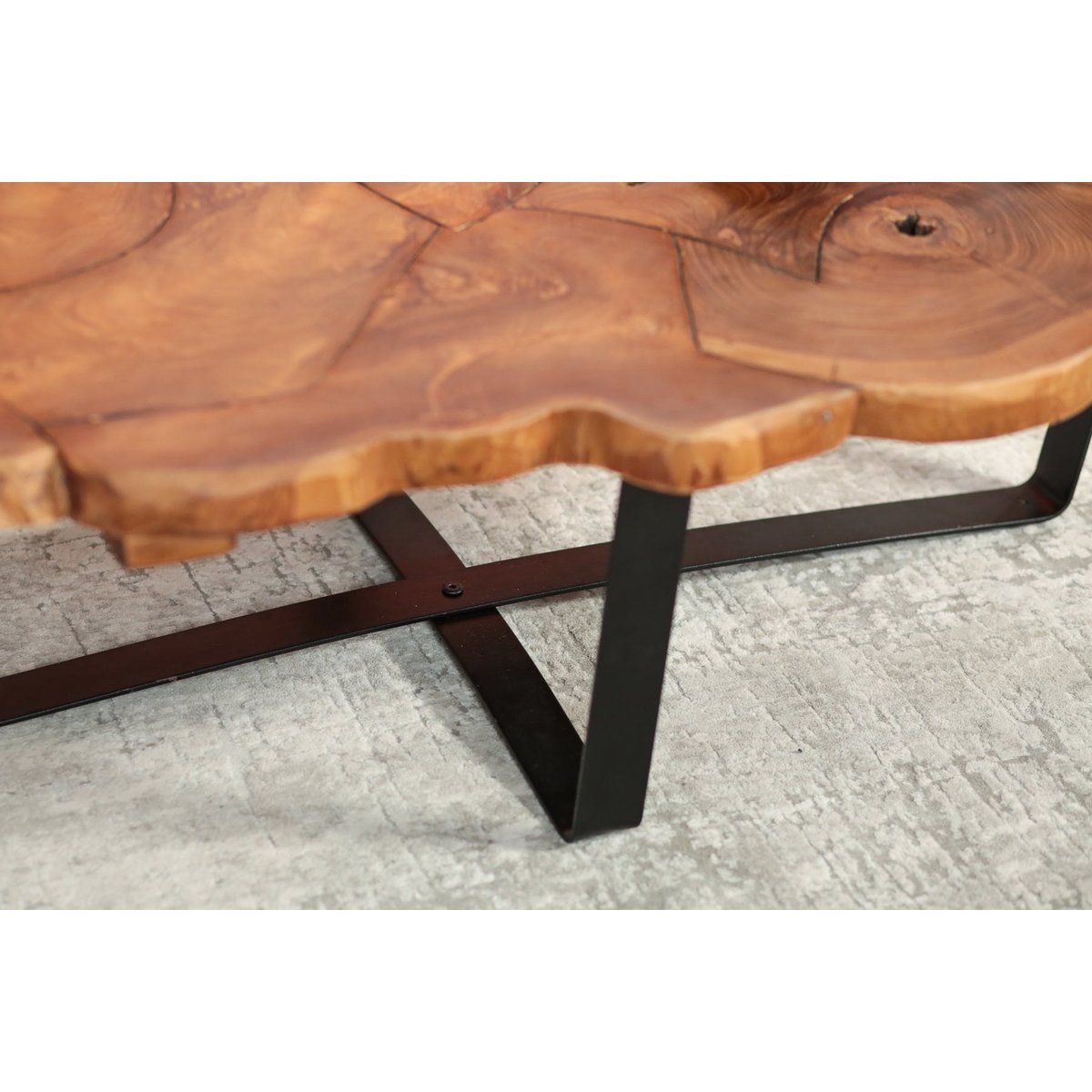 Table basse ovale teck massif recyclé BALTIMORE bois naturel, PIER IMPORT