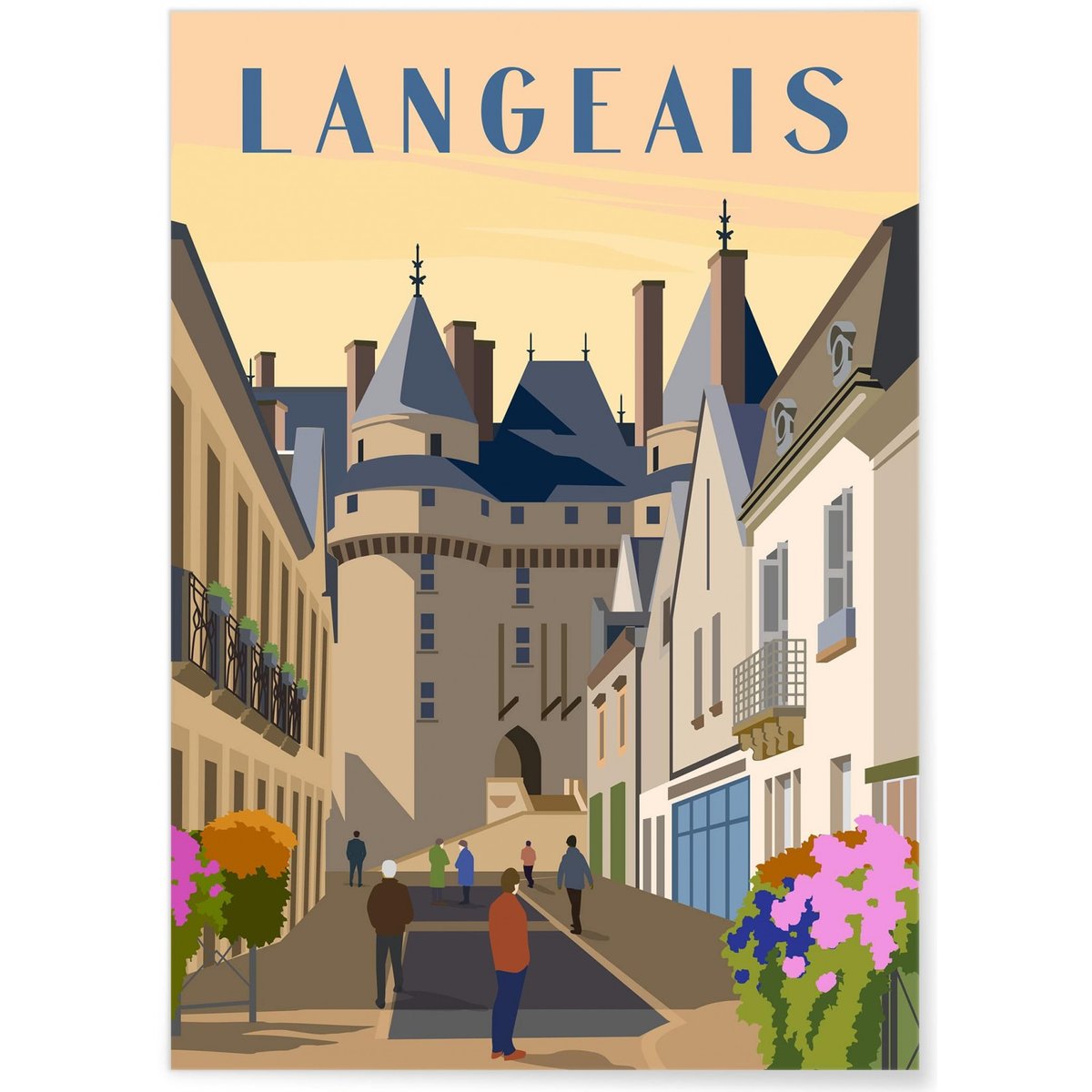 Affiche ville Langeais blanc, L'AFFICHERIE