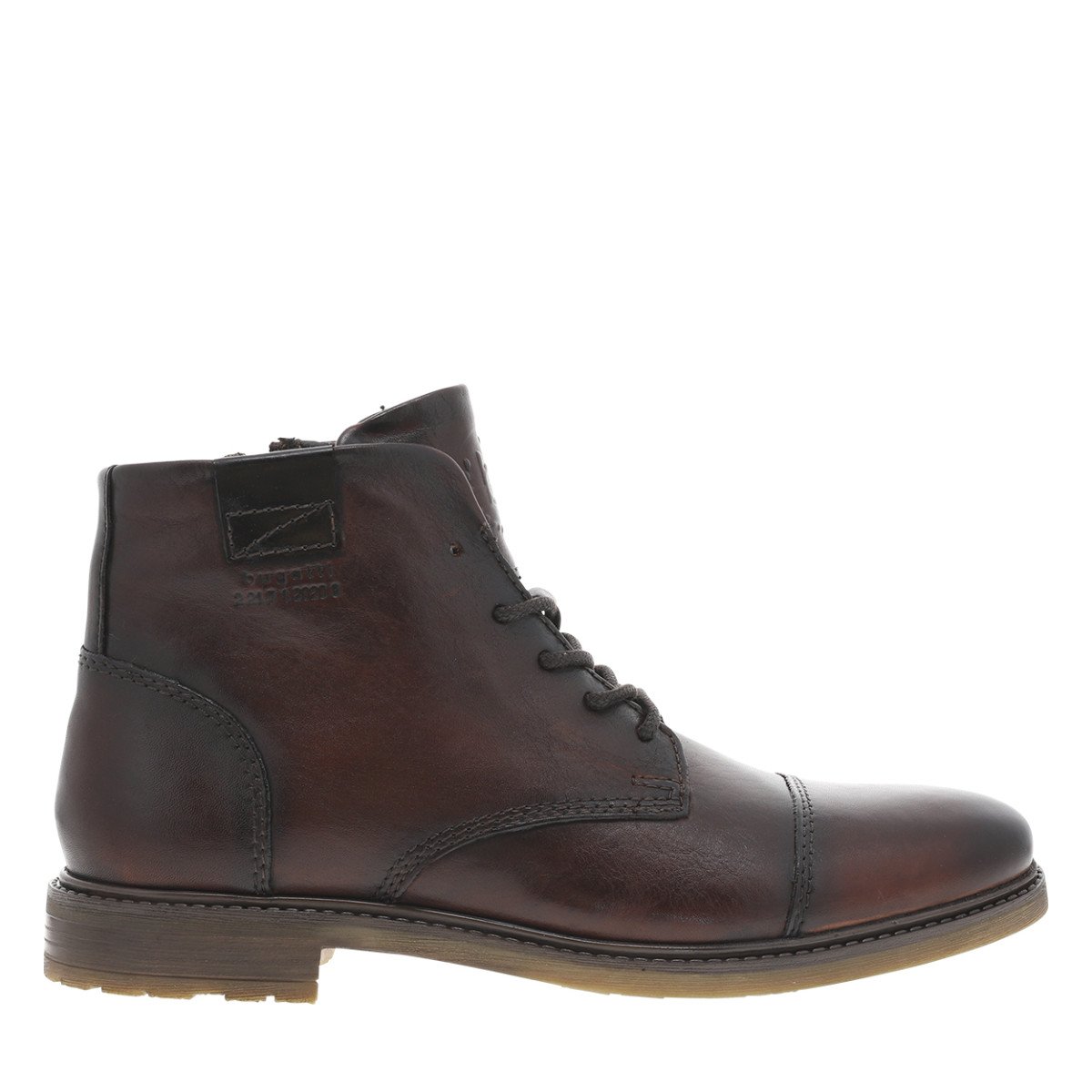 Bottines cuir talon plat marron, BUGATTI
