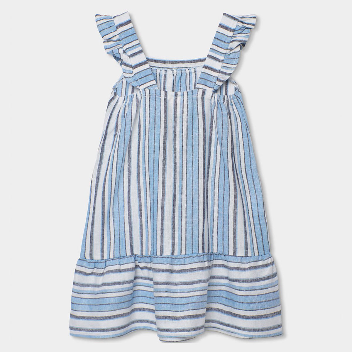Robe en lin rayé multicolore, BOBOLI
