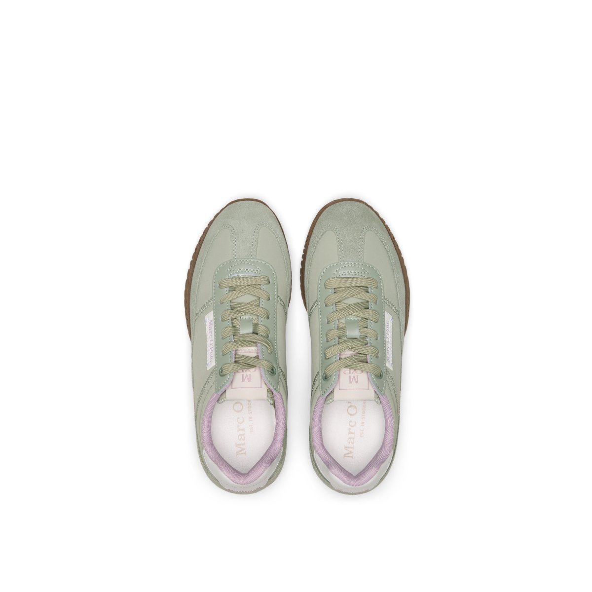 Baskets Modèle Gustafina en cuir et en nylon vert clair, MARC O'POLO