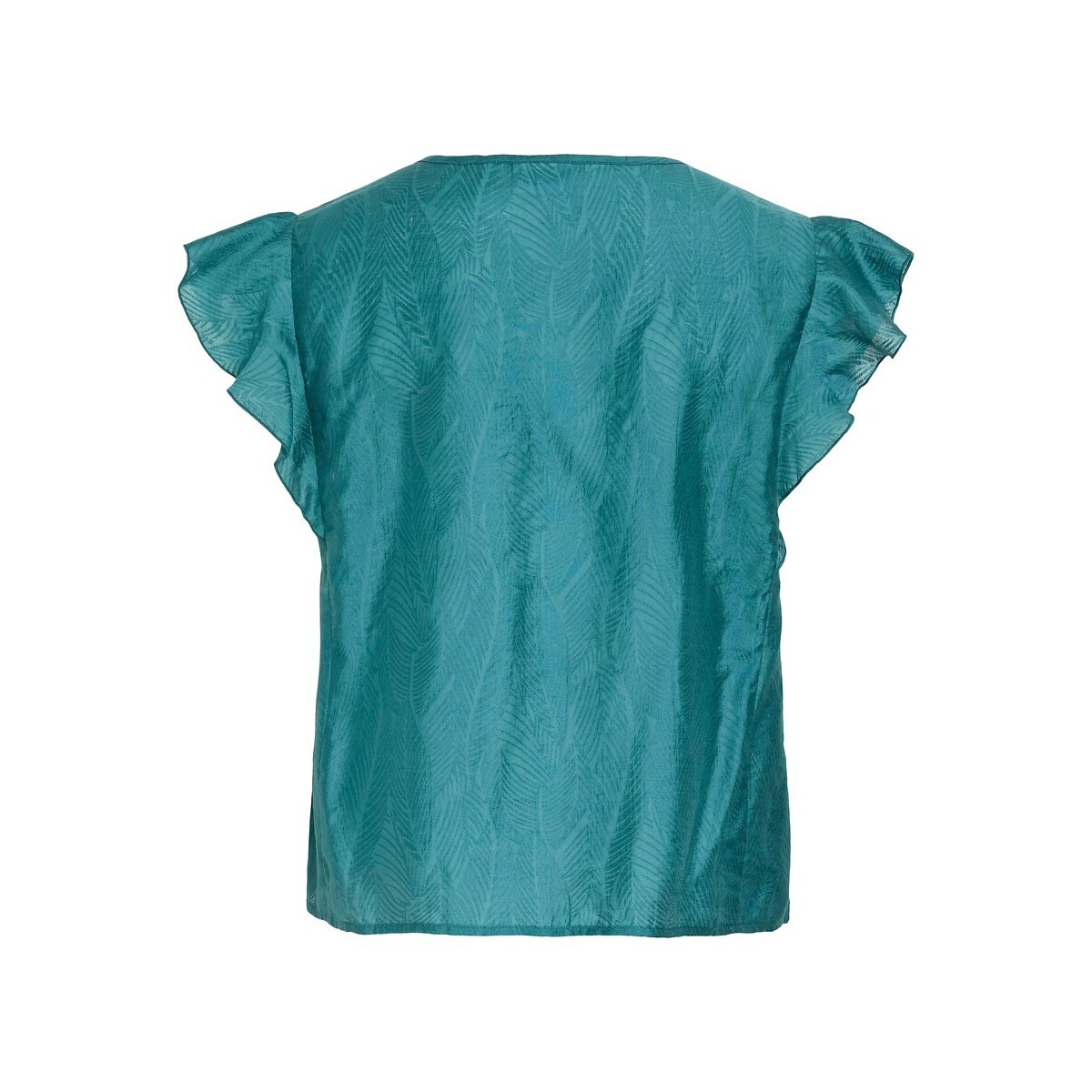Blusa maniche corte scollo a V blu pavone, VILA