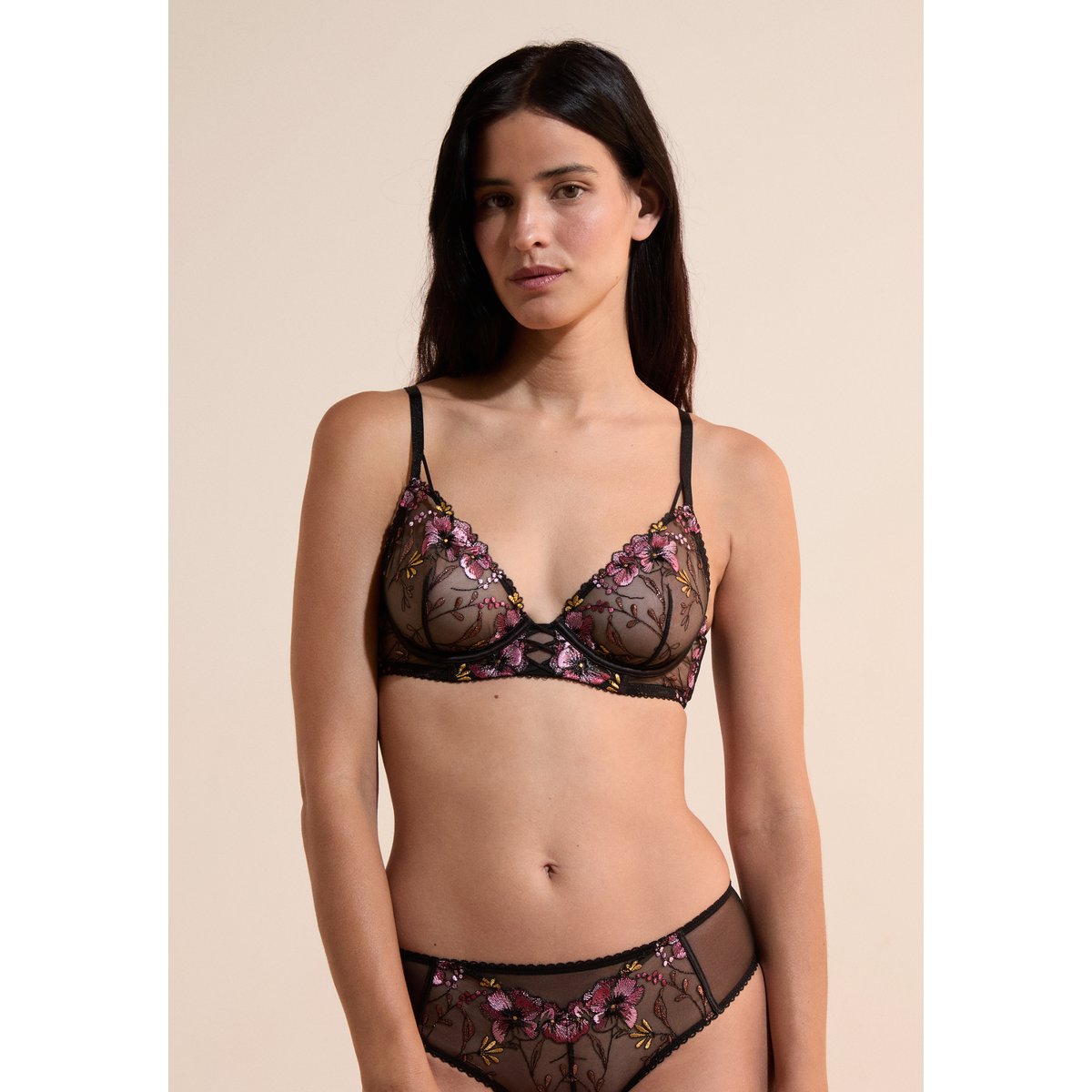 Soutien-gorge avec broderie NOVA noir, ETAM