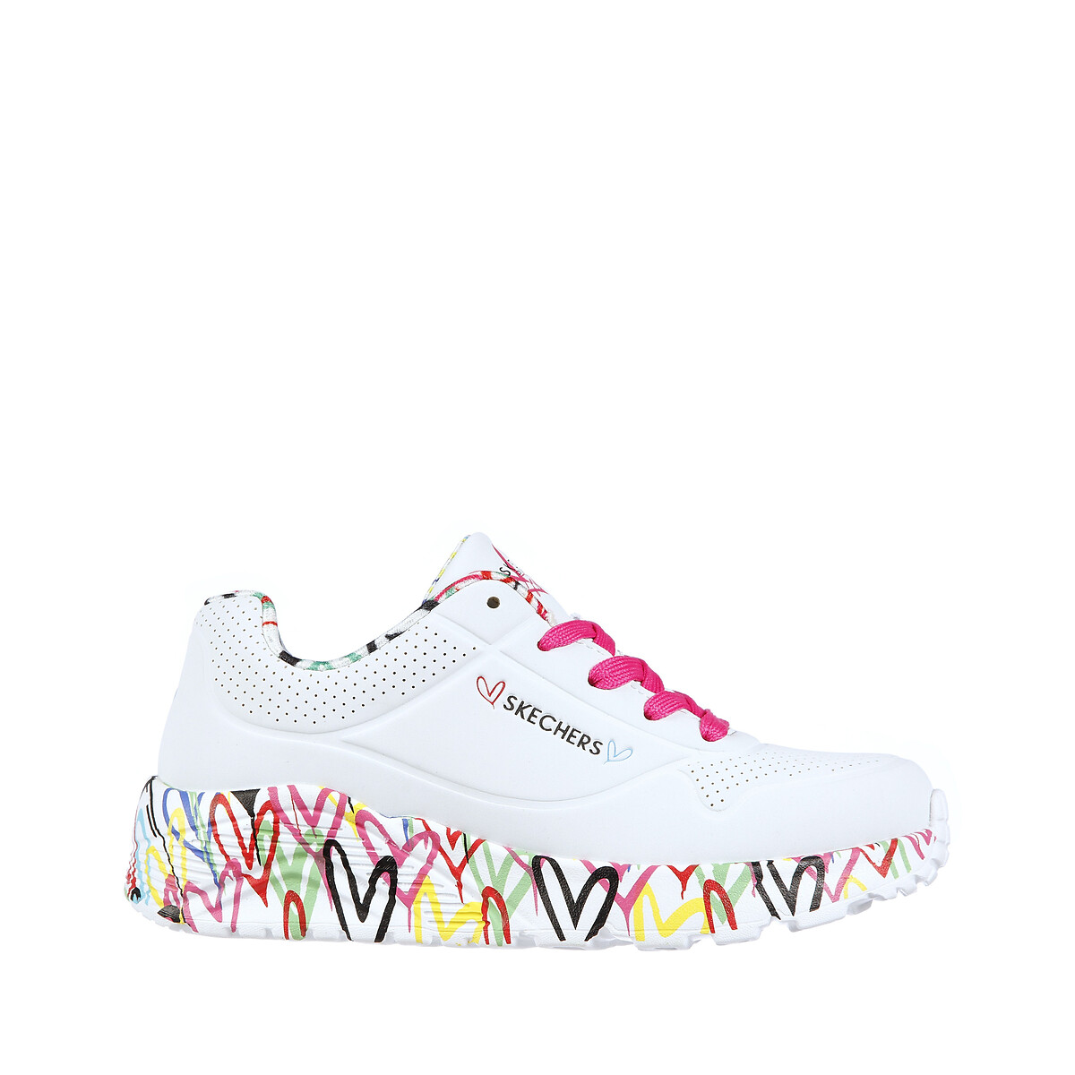Basket UNO LITE - LOVEY LUV blanc, SKECHERS