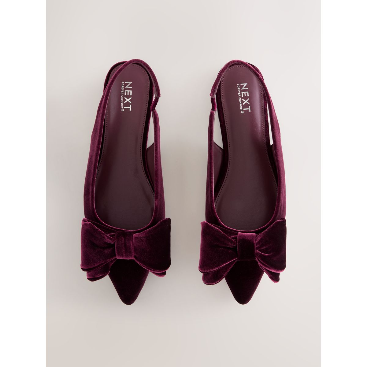 Chaussures à bride arrière forever comfort® velours rouge bordeaux, NEXT