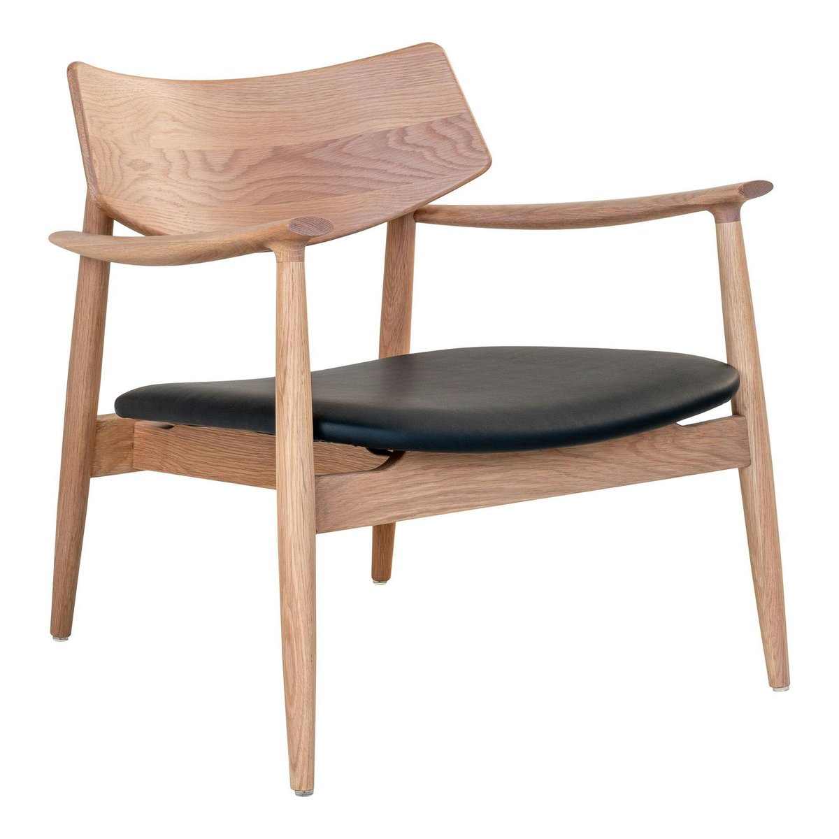 Fauteuil design en chêne avec assise noire BERLIN bois naturel, PIER IMPORT