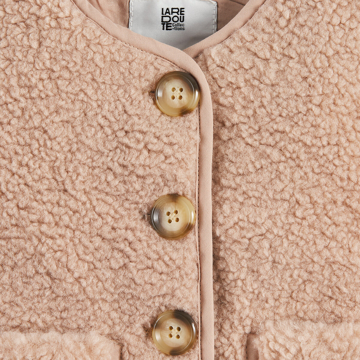 Colete em sherpa bege, LA REDOUTE COLLECTIONS