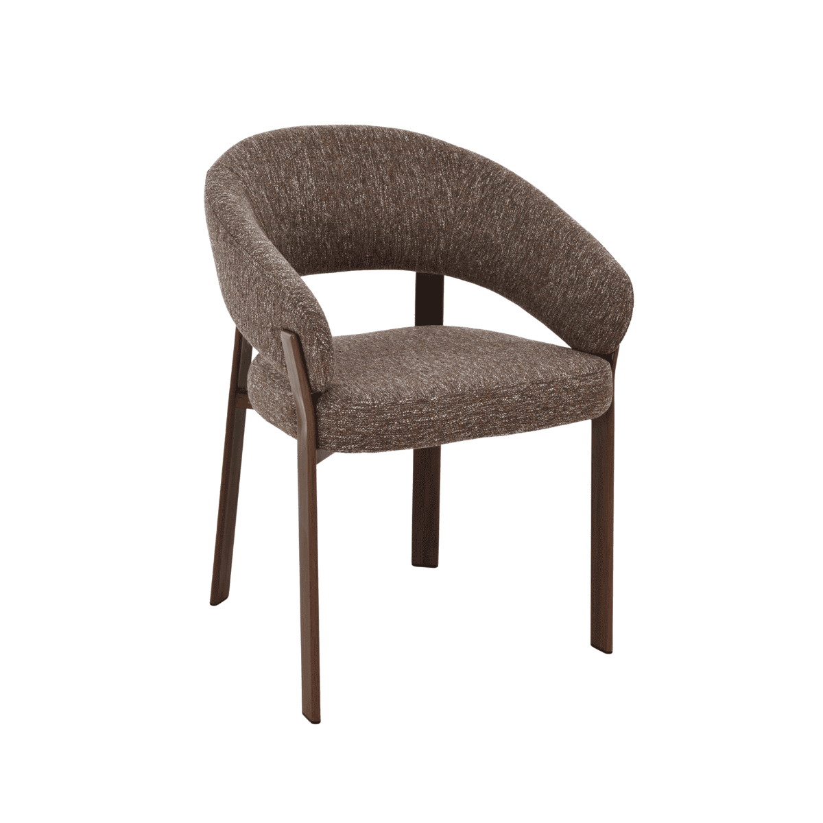 Lot de 2 chaises pieds métal effet noyer - LARA marron, CALICOSY