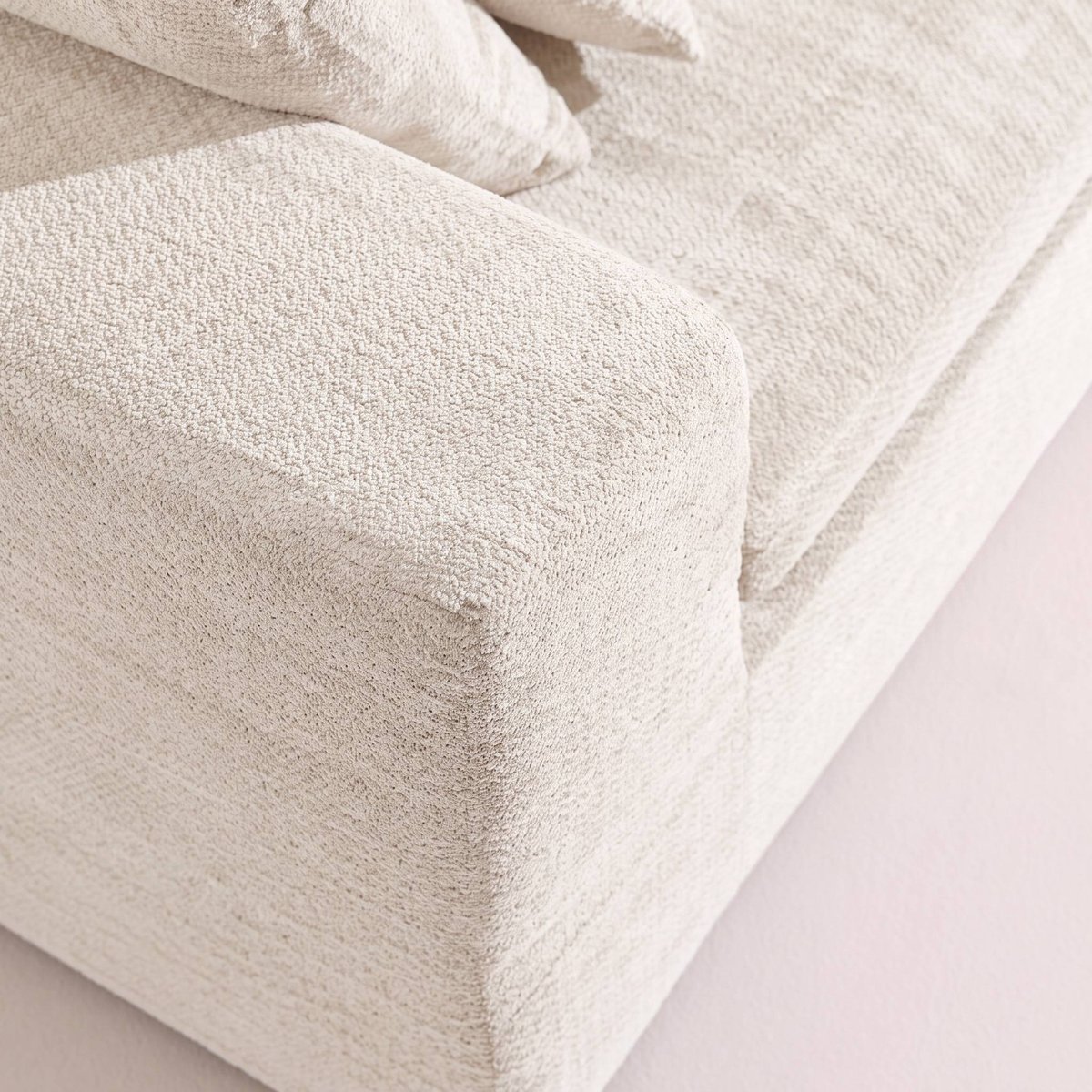 Fauteuil compressé pour canapé modulable tissu chenille 1 place MOVI blanc, SWEEEK