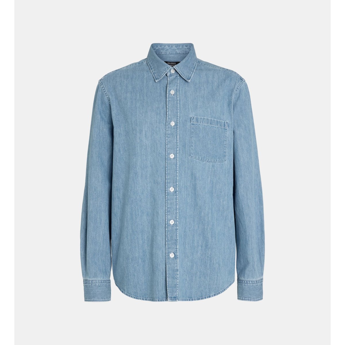 Chemise droite nirnim en coton denim bleu jean délavé, GALERIES LAFAYETTE