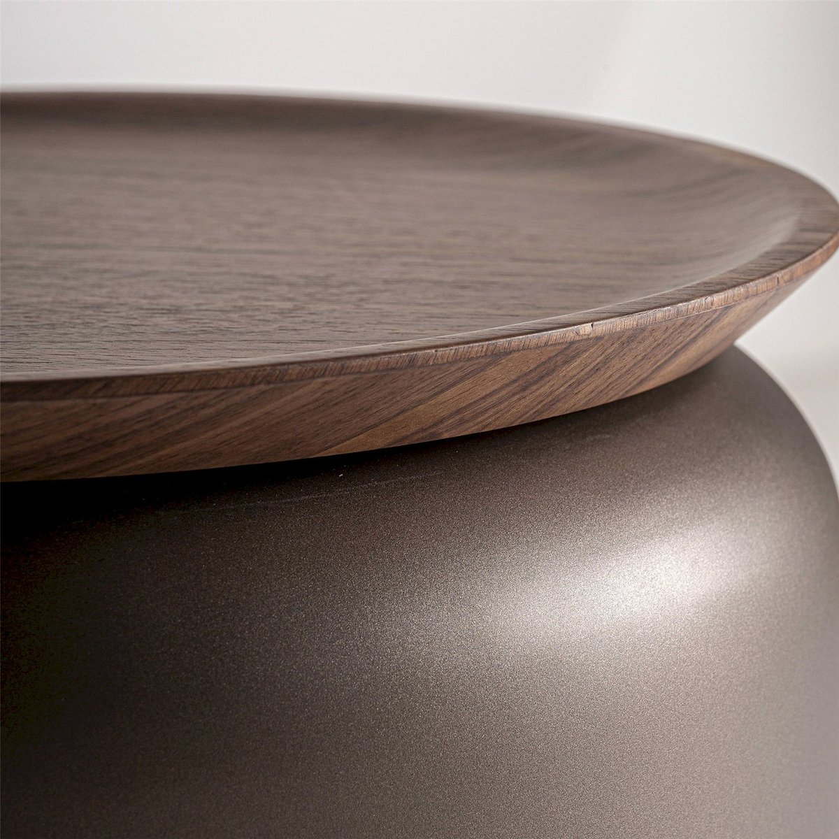 Table basse en bois et marbre  art déco marron bois et marbre blanc, RECOLLECTION