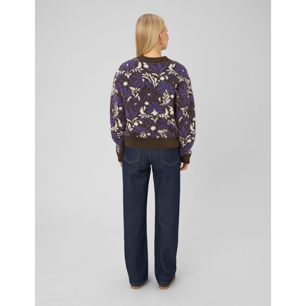 Pull jacquard floral violet, BZB