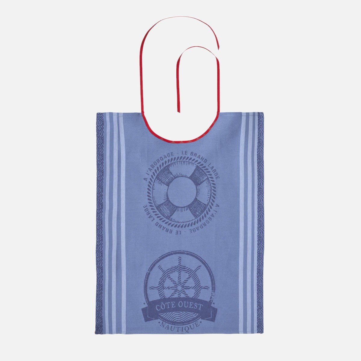 Bavoir jacquard en coton NAUTIQUE bleu, COUCKE