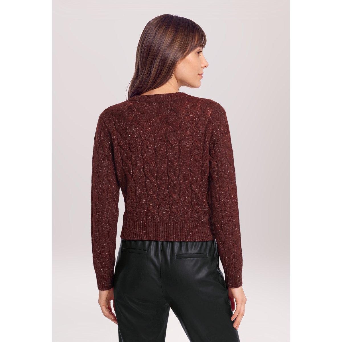Pull-over en maille à fils de fil textile dark red melange, BETTY & CO