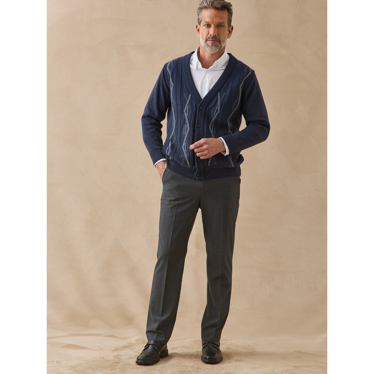 Gilet classique homme avec laine marine, DAXON