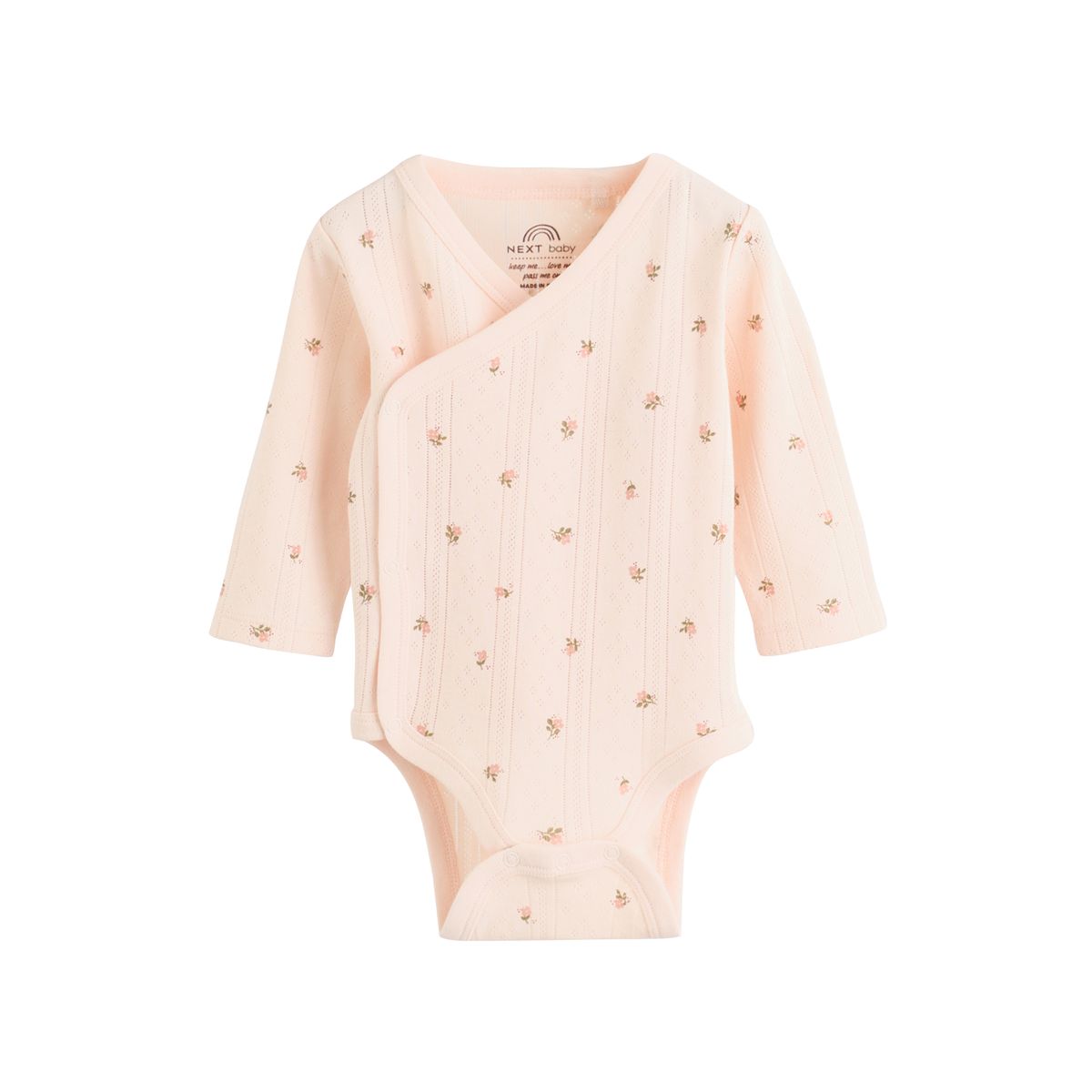Body cache-cœur bébé, lot de 5 marron à imprimé petites fleurs, NEXT