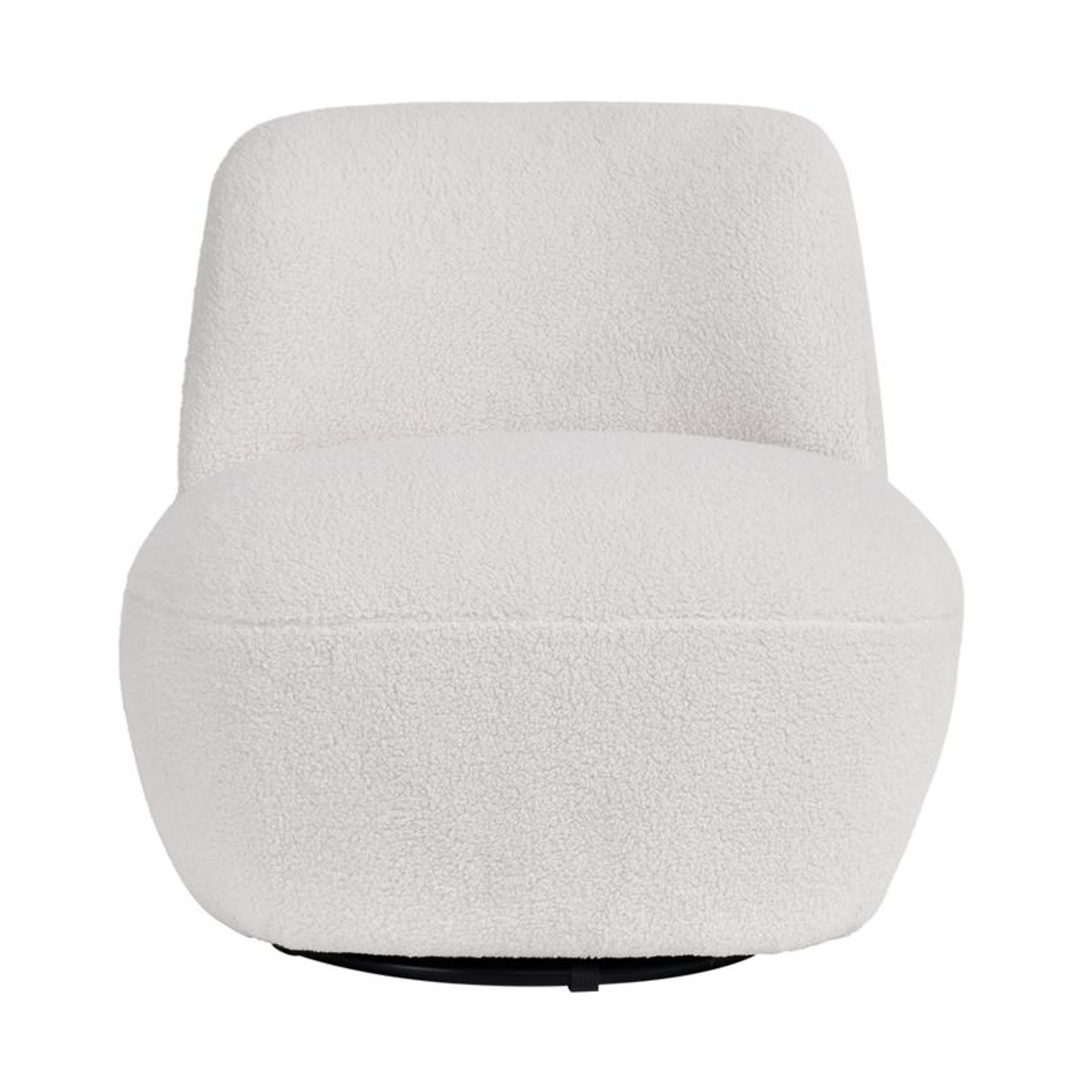Fauteuil pivotant en bouclette épaisse écru ecru, ZAGO