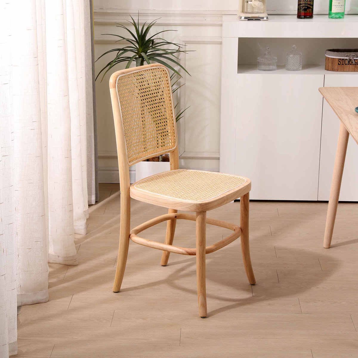 Lot de 2 chaises en rotin, CARACAS bois naturel, NORDLYS