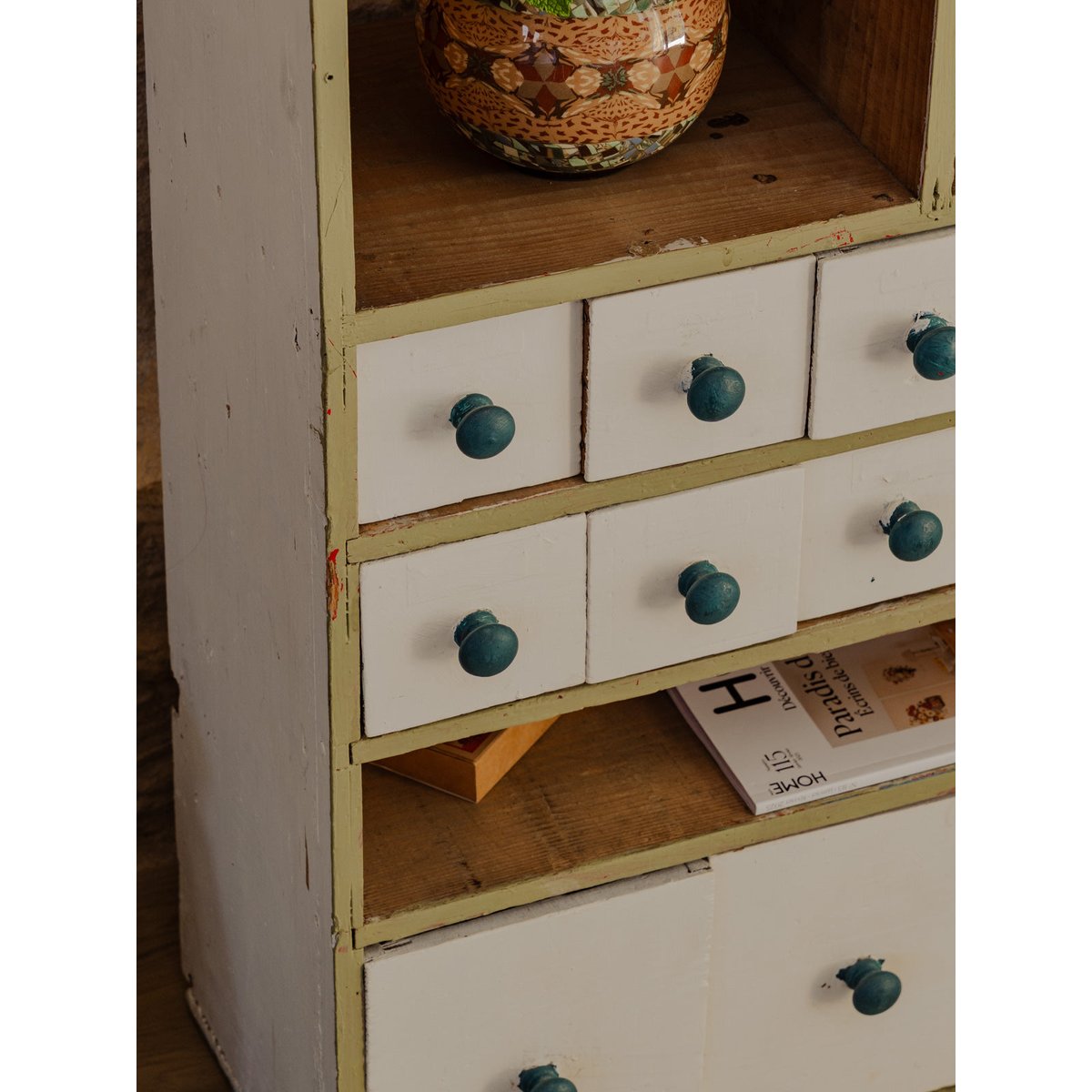 Petit meuble de métier en bois Fernand N°369 - Bon état blanc, DEBONGOUT