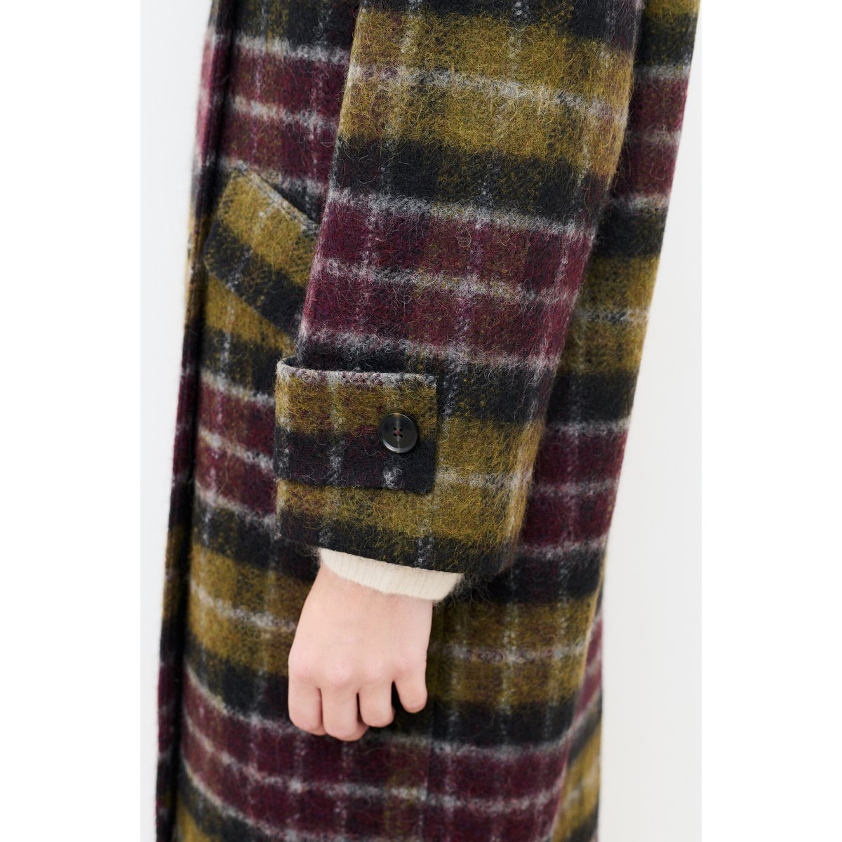 Manteau droit col tailleur GWATSON vert olive, CAROLL