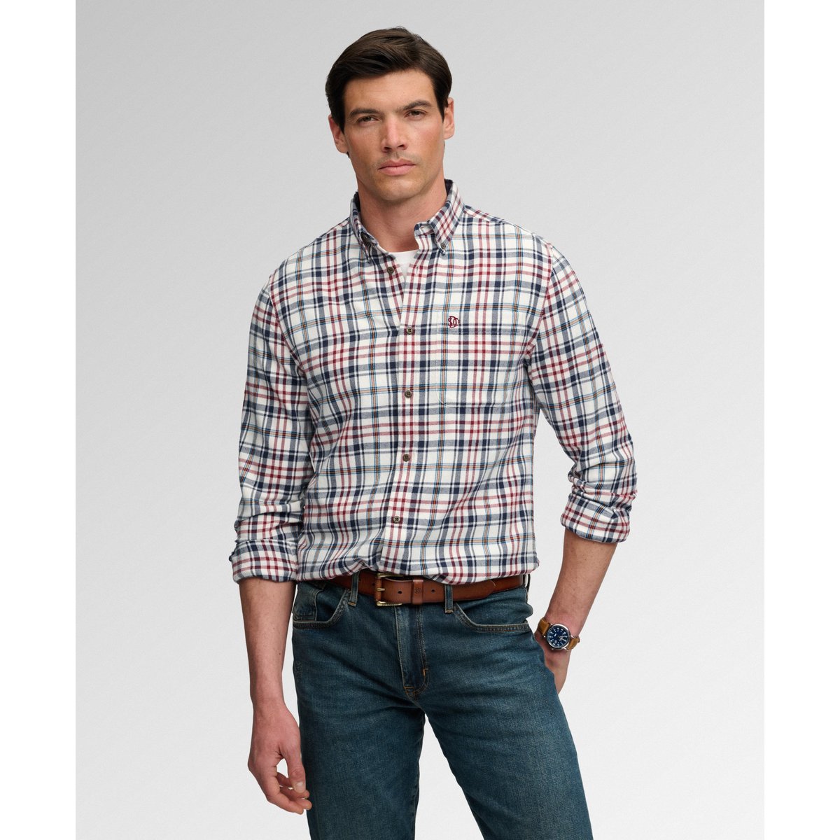 Chemise Lumberjack en Coton à Manches Longues carreaux oregon blanc, SUPERDRY