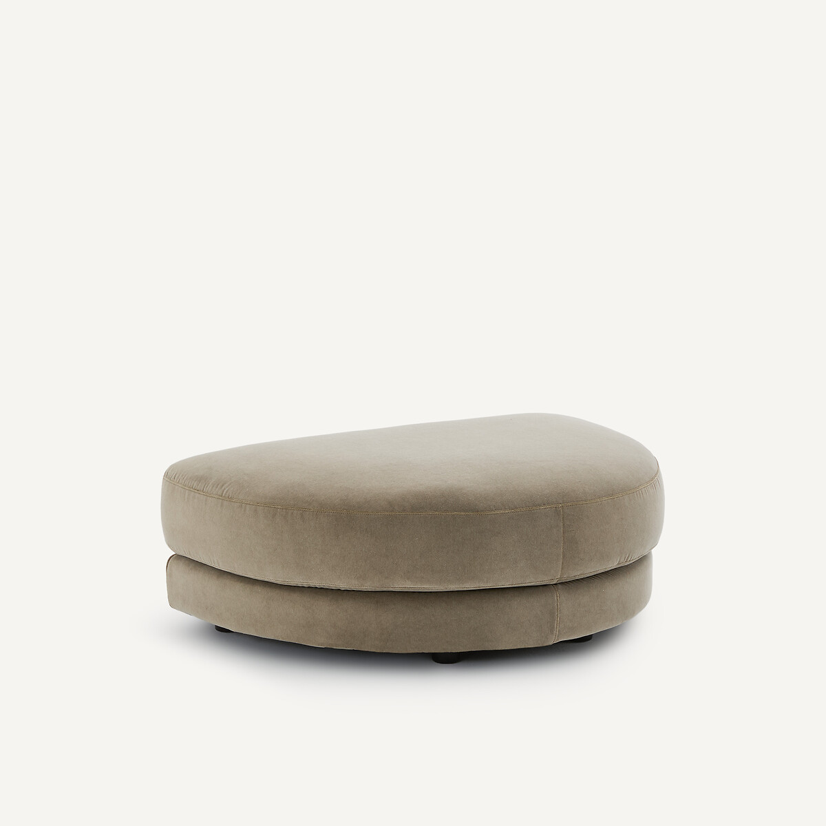 Repose-pieds modulable en velours stonewashed, TIBERIO gris shiitaké, AM.PM