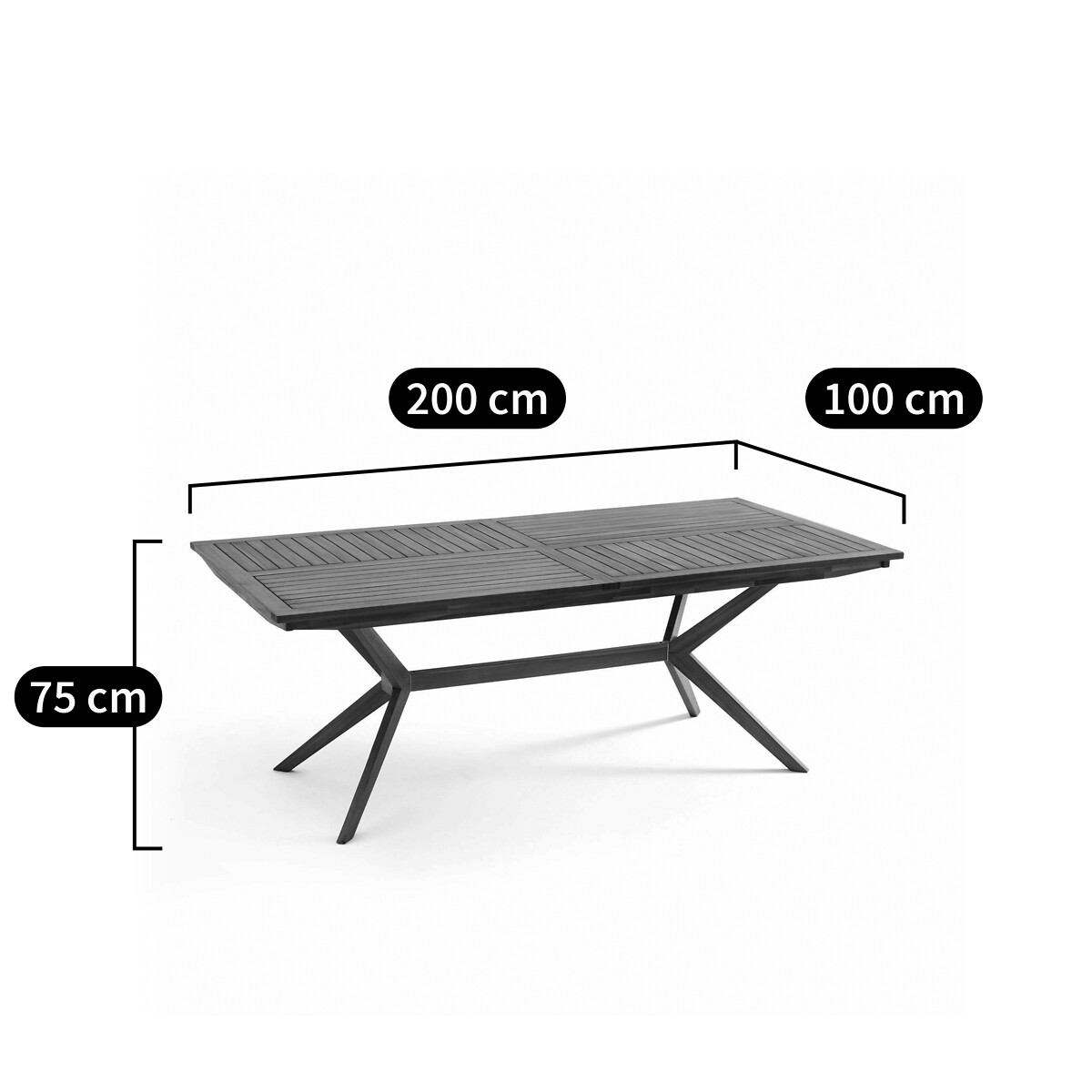 Jakta Rectangular Acacia Garden Table natural, AM.PM