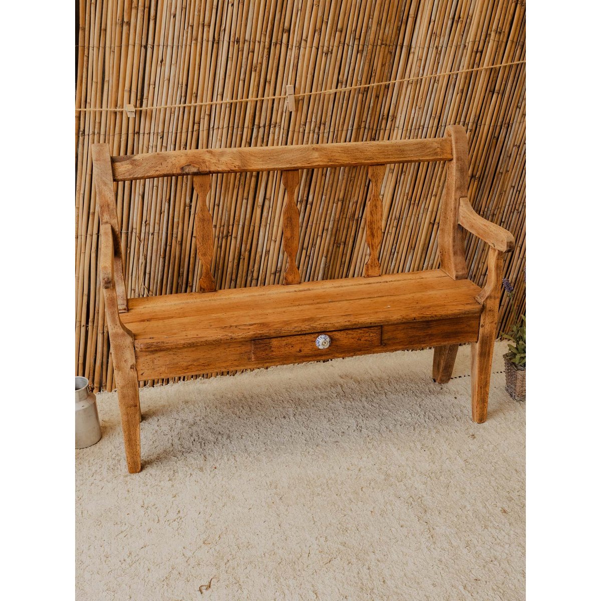 Banc en bois Antoine N°522 - Bon état bois clair, DEBONGOUT