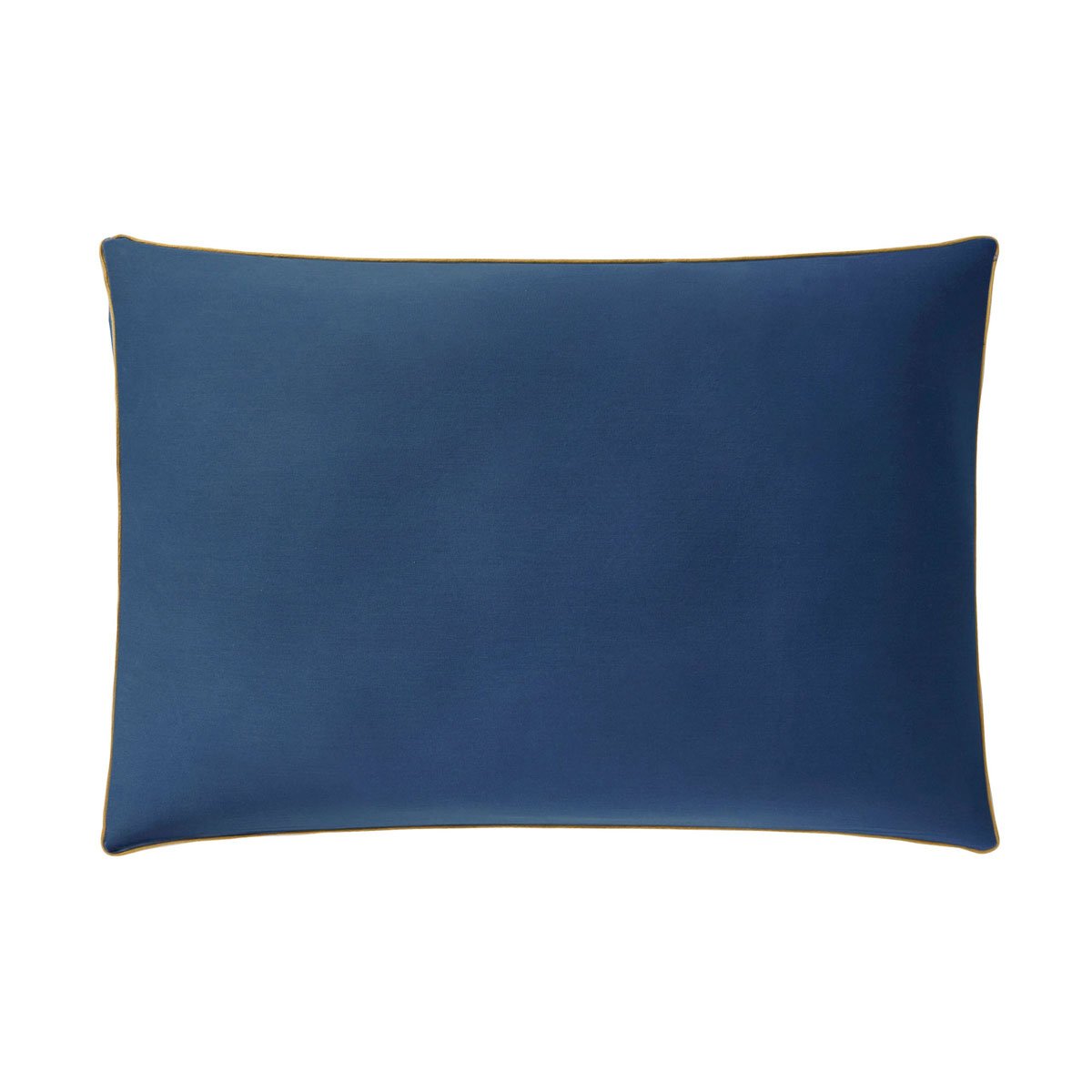 Lot de 2 taies d'oreiller en satin de coton, BLEU FLANDRES bleu marine et ocre, A DEMAIN