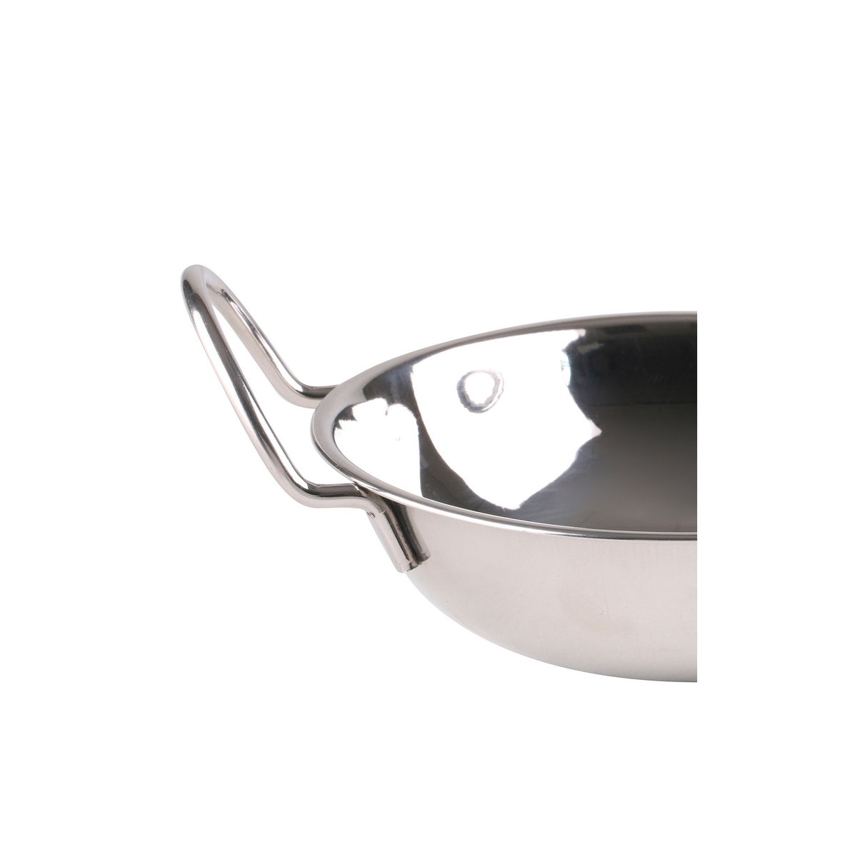 Plat Balti pour sauce avec poignées - Diamètre 15cm chrome/inox, WADIGA