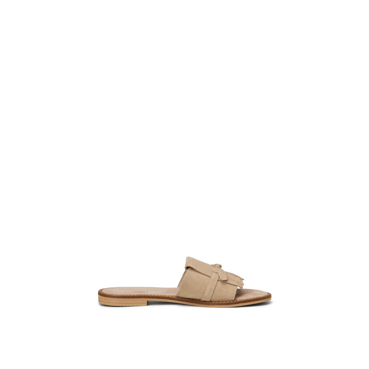 Mule modèle Babette en cuir velours doux marron clair, MARC O'POLO