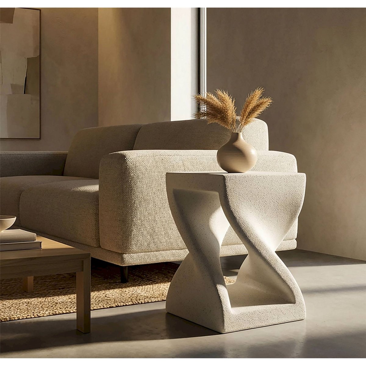 Table d'appoint sculpturale MODERN crème, RECOLLECTION