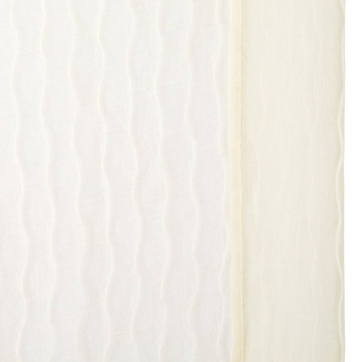 Voilage rayures texturées MILA beige lin, ATMOSPHERA