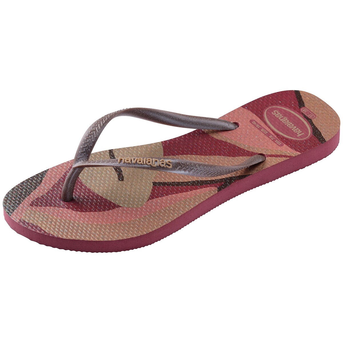 Hav Slim Palette Glow Flip Flops burgundy, HAVAIANAS