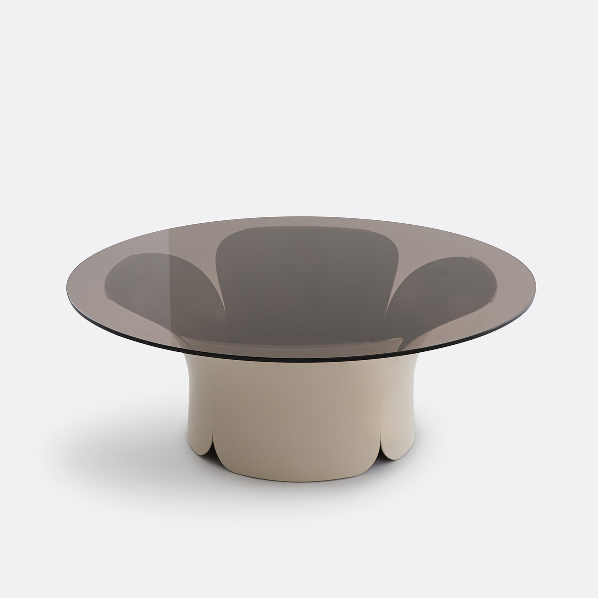 Tavolo basso tulipano ferro e vetro Tessen beige, LA REDOUTE INTERIEURS