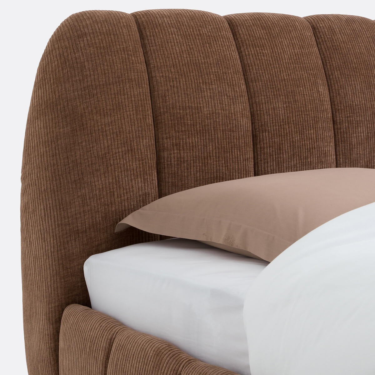Cama tapizada con somier, NURIA chocolate, LA REDOUTE INTERIEURS