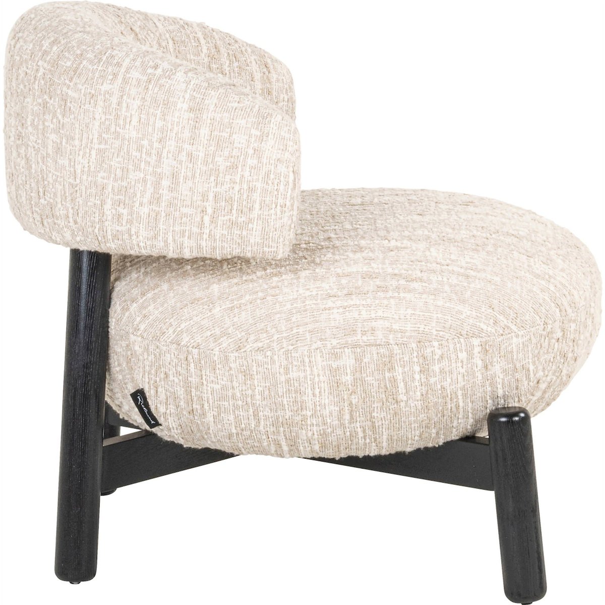 Fauteuil lounge forme organique Ornella beige angora doux, RECOLLECTION