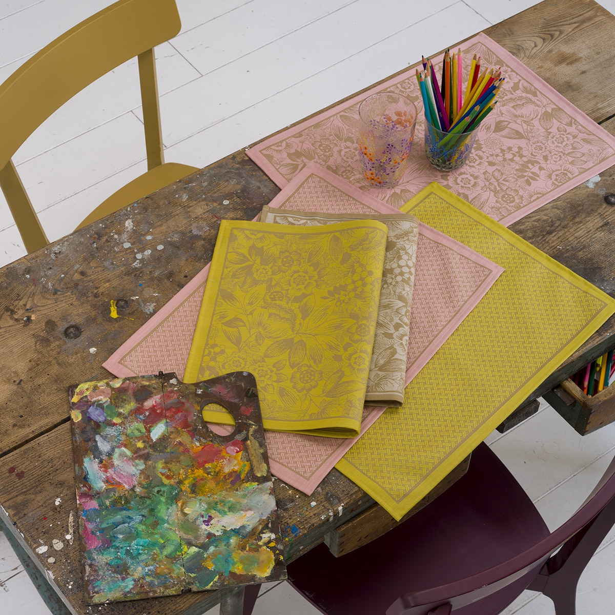 Set de table enduit en Coton, OSMOSE TRESSAGE tremiere, LE JACQUARD FRANCAIS