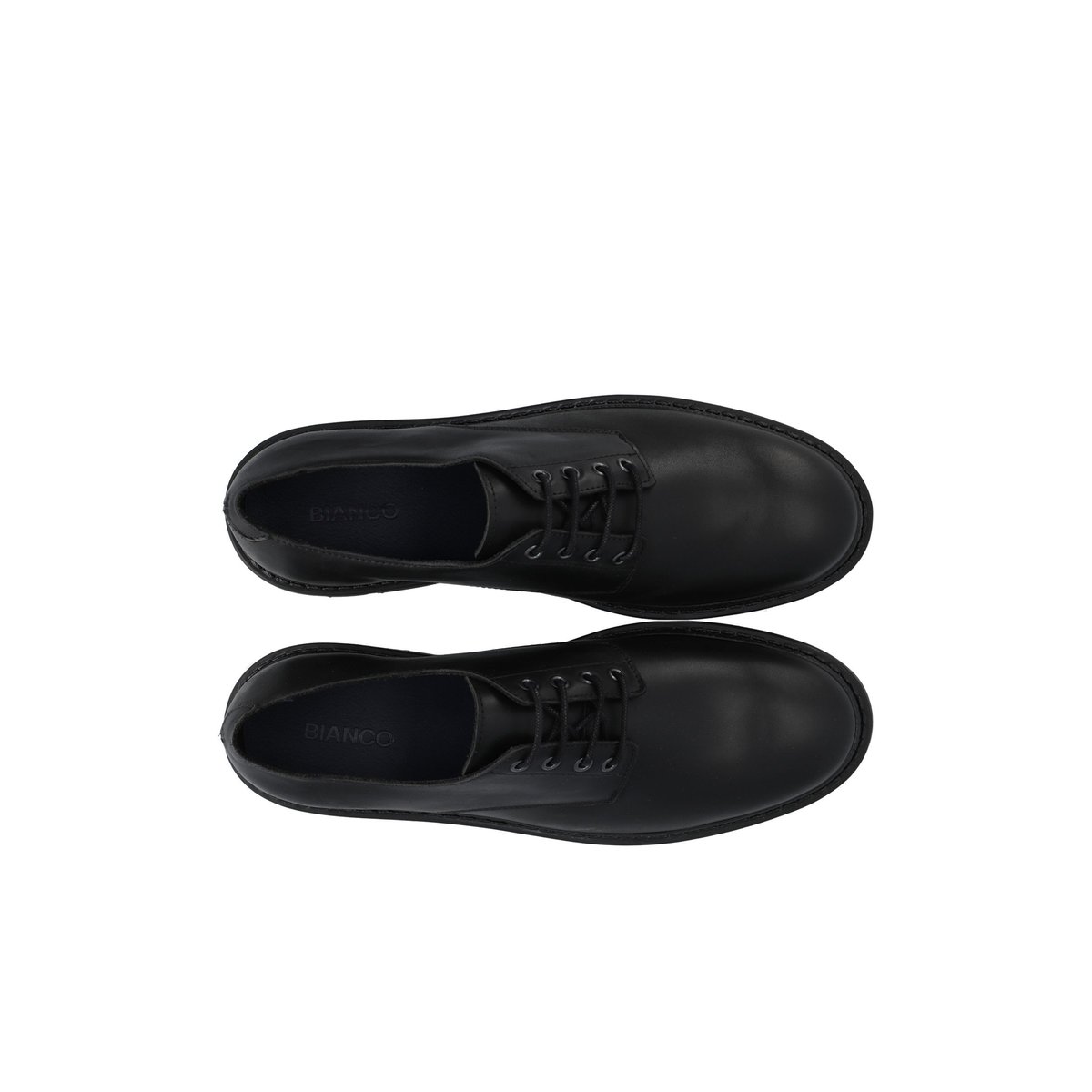 Derbies En Cuir black1, BIANCO