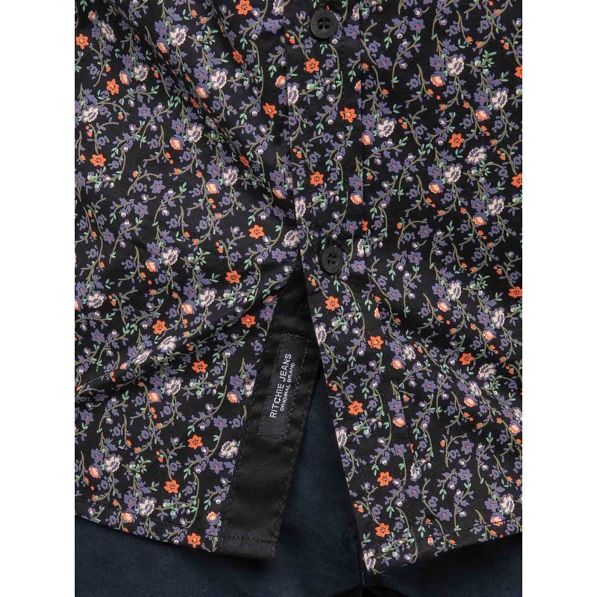 Chemise Imprimée Floral Tivertar noir, RITCHIE