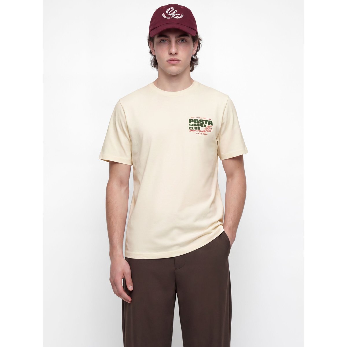 T-Shirt antique white, JACK & JONES