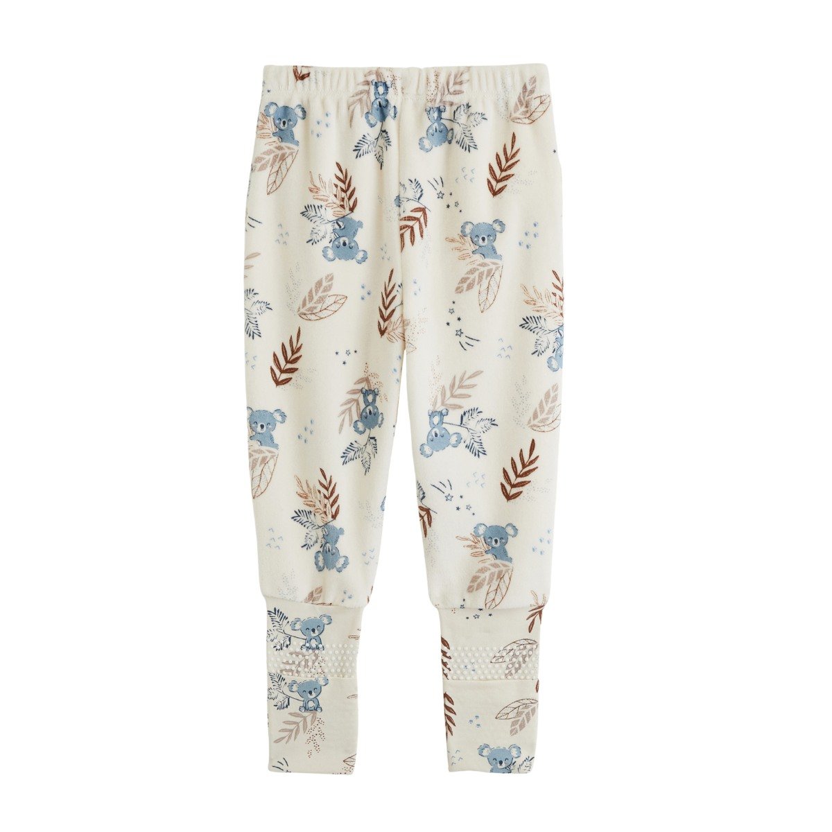 Lot de 2 pyjamas bébé 2 pièces en velours à pieds retroussables Mathéo marron, PETIT BEGUIN