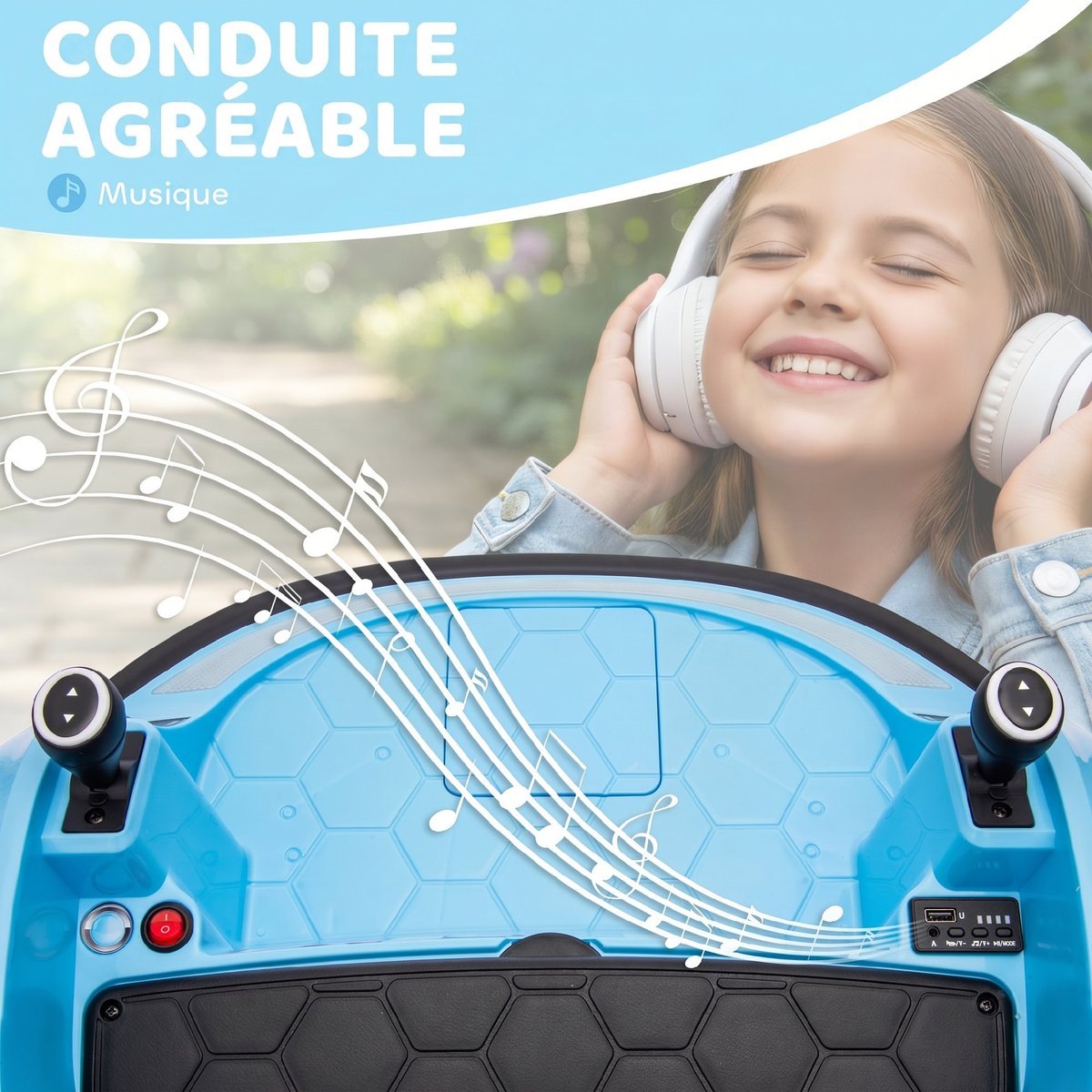 Voiture électrique pour enfants Polypropylène bleu, AIYAPLAY