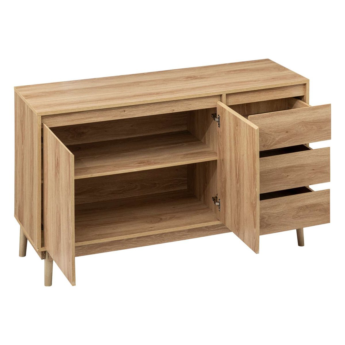 Buffet 2 portes et 3 tiroirs ABANA marron, ATMOSPHERA
